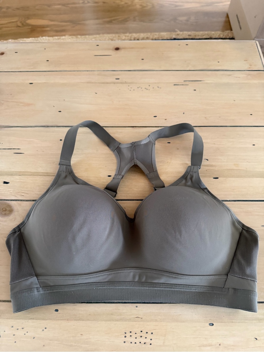 Victoria's Secret Padded Racerback Sports Bra — Taupe
